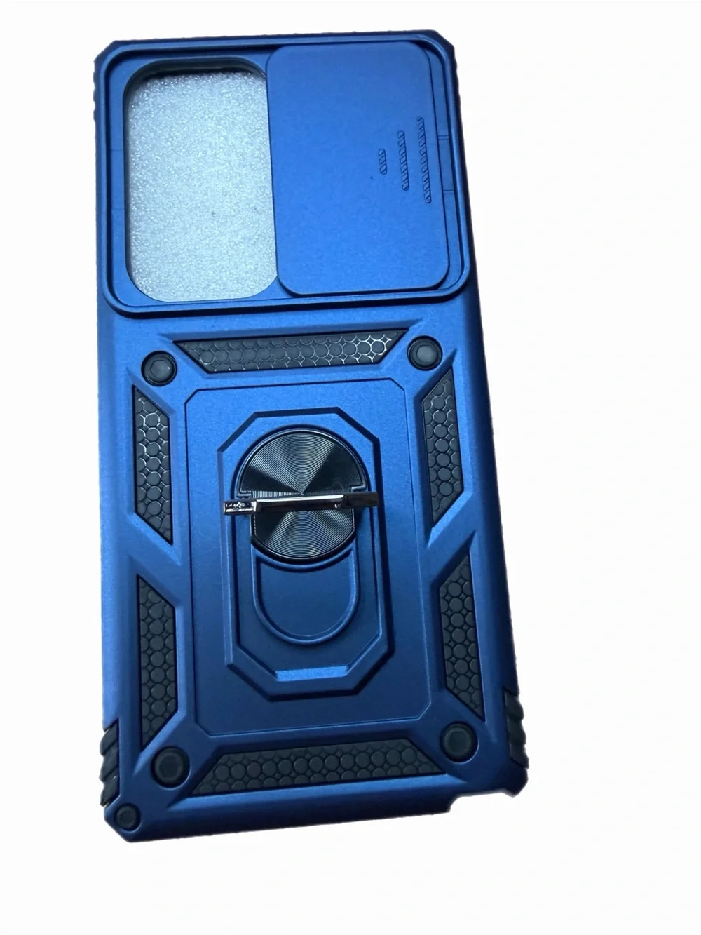 Rugged Blue Phone Case with Ring Kickstand For Samsung S25 Ultra